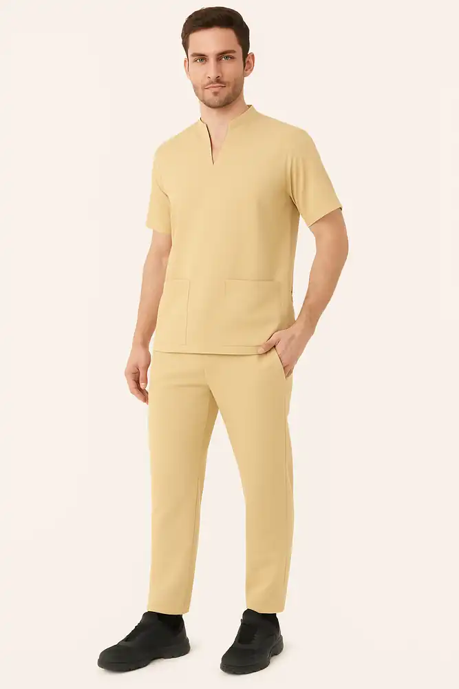 Mandarin Neck Pure Cotton Mens Scrub